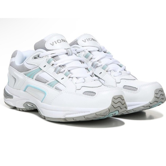 Vionic Sneaker Walker‎ Womens 11 Medium Blue White Leather 23Walk Shoe New - Picture 4 of 7